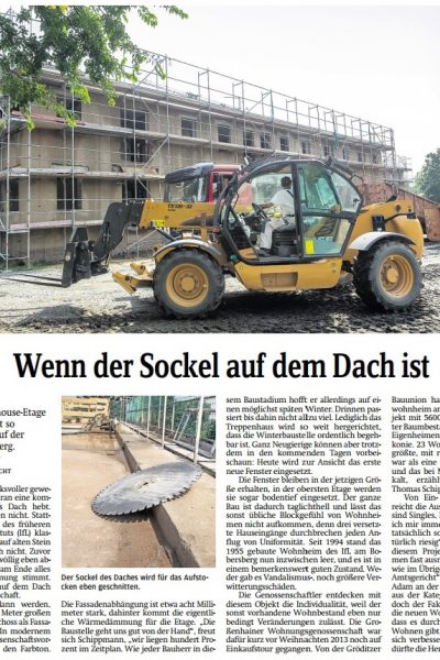 „Wenn der Sockel auf dem Dach ist“, SZ vom 21.08.15